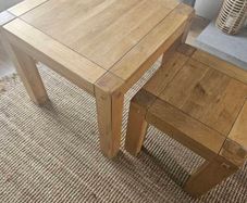 nest of tables solid oak