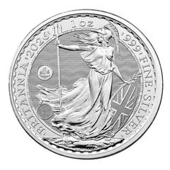 2026 UK 2 Pounds Britannia 1oz Silver Bullion Coin Privy Mark Hong Kong.(In Capsule)