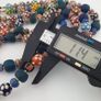 Antique Venetian African Style MultiColor Polka Dotted & Chevron Glass Beads Necklace Image 3