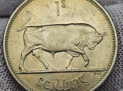 Ireland 1963 1 Shilling Beautiful Uncirculated Nicely Toned