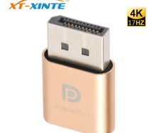 XT-XINTE 4K@17Hz DisplayPort (DP) Gold-Plated Virtual Display Adapter DDC/EDID Dummy Plug Headless Ghost Display Emulator for Mining//Laptops/Remote Servers (Brand New/Warranty)