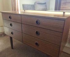 Schreiber mid century teak veneer dresser