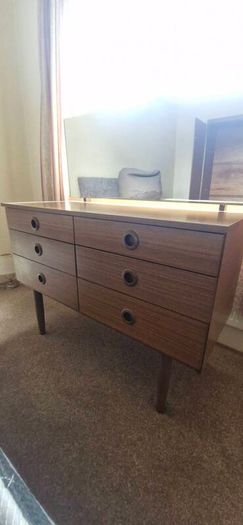 Schreiber mid century teak veneer dresser