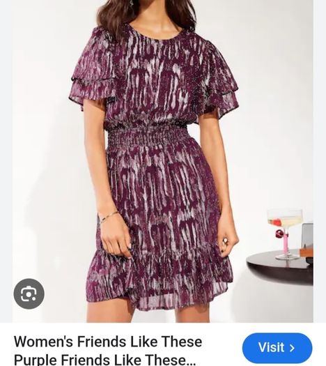 Purple and metalic dress Size 20