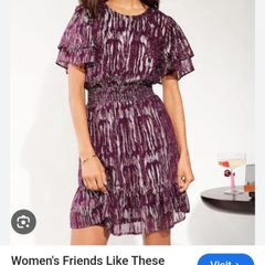 Purple and metalic dress Size 20
