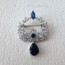Vintage Style Sapphire Stone Brooch Pin Image 2