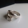 Vintage Children of Lir swan sterling silver ring size L Image 5