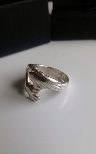 Vintage Children of Lir swan sterling silver ring size L