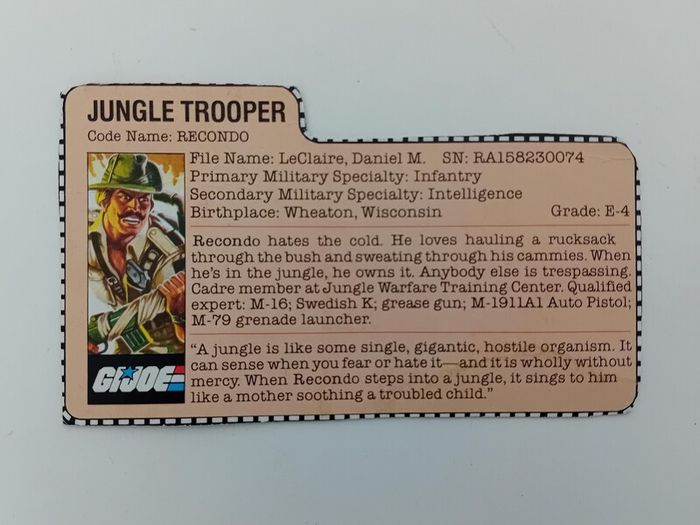 GI Joe Filecard Recondo