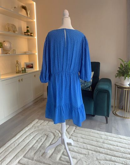 Ladies Vibrant Blue Polka Dot Dress from F&F