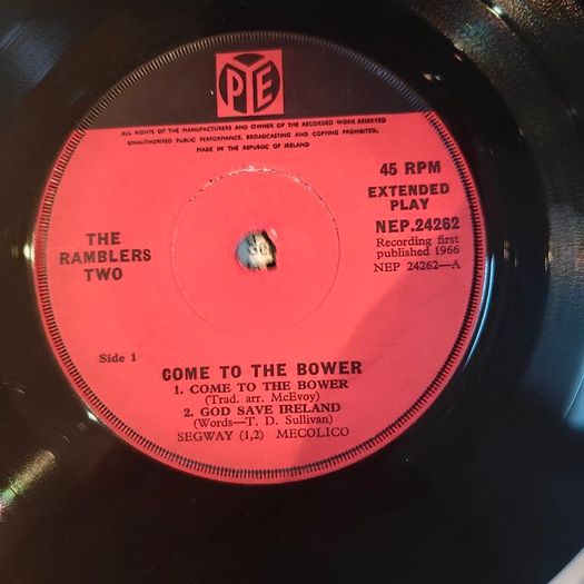 The Ramblers Two, Come to the Bower PS 7" EP, Irish Folk Trad