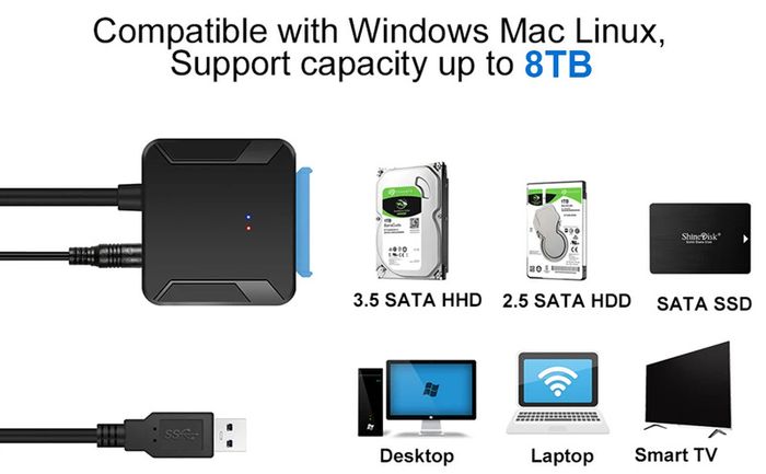 USB 3.0 To Sata 3 Adapter Sata To USB Hard Drive Converter Cable 2.5 3.5 Inch External HDD SSD Connector Up To 6 Gbps Speed