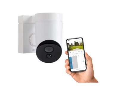 Somfy Outdoor HD Home Security Camera, Smart Device with Integrated App and Simple Installation, White
