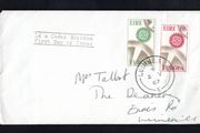 1967 Ireland Europa (CEPT) Commemorative Stamps Plain envelope First Day Cover (FDC) with Luimneach (Limerick) cancel