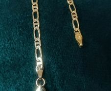 Solid 14ct Yellow Gold Figaro Link Bracelet Ladies 2.86g