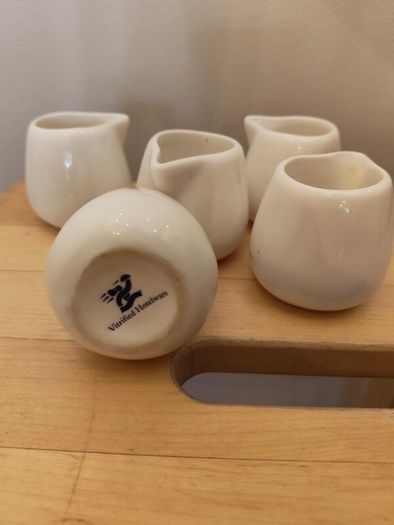 Mini milk jugs x6