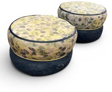 Vintage Pouffes x 2 - Leopard Print