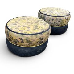 Vintage Pouffes x 2 - Leopard Print