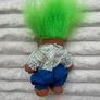 Vintage Green Hair Troll In Shirt Blue Dungarees Used Please look at the pictures Image 9