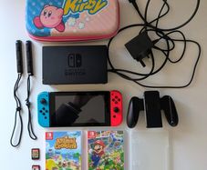 Nintendo Switch with 4 games and Case