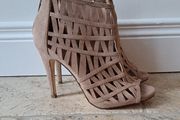 Beige suede shoe boot