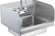 Commercial Hand Sink with Faucet and Side Splash, Stainless Steel Sink for Washing, Small Hand Washing Sink
