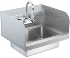 Commercial Hand Sink with Faucet and Side Splash, Stainless Steel Sink for Washing, Small Hand Washing Sink