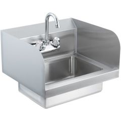 Commercial Hand Sink with Faucet and Side Splash, Stainless Steel Sink for Washing, Small Hand Washing Sink