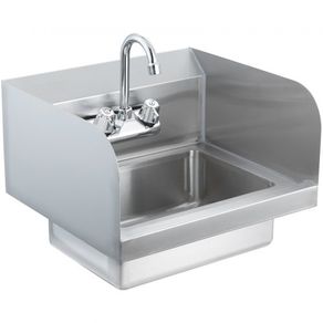 Commercial Hand Sink with Faucet and Side Splash, Stainless Steel Sink for Washing, Small Hand Washing Sink