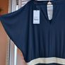 Navy jumpsuit with gold trim waist Image 5