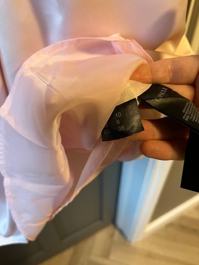 BNWT CAPSULE baby pink satin/black dress size 10