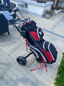 Callaway golf clubs and trolley