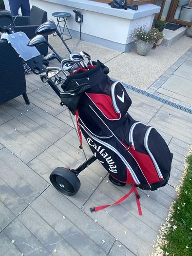 Callaway golf clubs and trolley