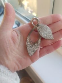Silver pendant with rhinestones