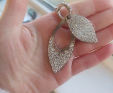 Silver pendant with rhinestones