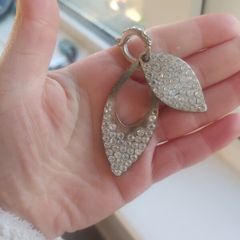 Silver pendant with rhinestones