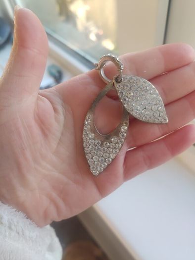 Silver pendant with rhinestones