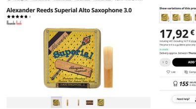 Superial Alto Saxophone Reeds 3.0