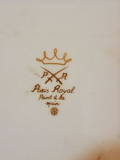 Vintage Paris Royal 'Green Garden' Square Plate and Demitasse Cup.