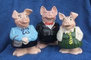 NATWEST (National Westminster Bank) - two Wade pottery piggybanks + 1 free (1980s)
