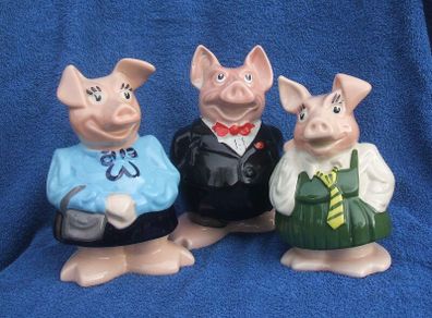 NATWEST (National Westminster Bank) - two Wade pottery piggybanks + 1 free (1980s)