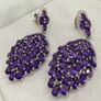 Silver Harry Ivens Exquisite Amethyst & Zircon Drop Earrings Image 7