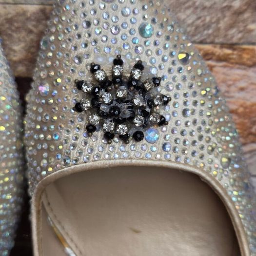 Crystal glam heels, size 6