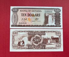 Guyana  10  Dollars  1992  Pick 23i    ( Uncirculated )