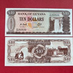 Guyana  10  Dollars  1992  Pick 23i    ( Uncirculated )