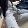 H&M viral grey knit trousers and belted cardigan set. Size S, New with tags Image 7