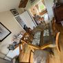 Solid Wood Dining Table with Glass Top + 6 Chairs Image 2