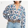 Claudie Pierlot Graphic Print Sz 6UK 2US XS Blue Textured Casual Boho Image 3