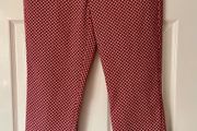 Marella Red Patterned Trousers - Size 12 - Cropped Fit