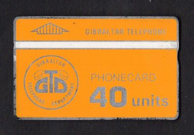 1990 Gibraltar 40 unit Gibraltar Telephone Department (Landis & Gyr (Optical)) Phonecard